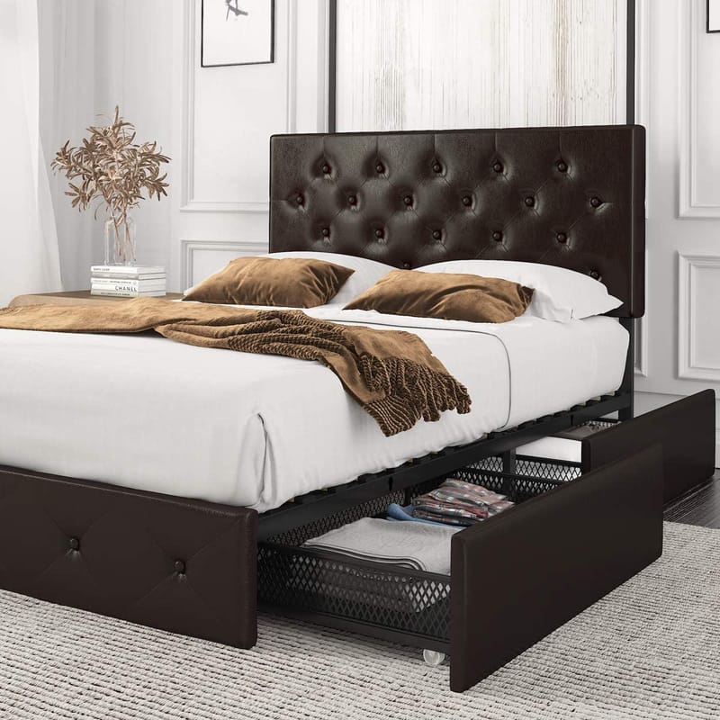 queen size bed with storage drawers 4