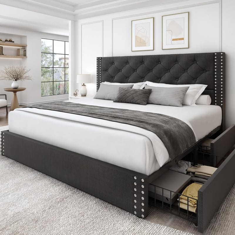 queen size bed with storage drawers 5