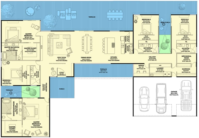 ranch floor plans with 2 master suites 2