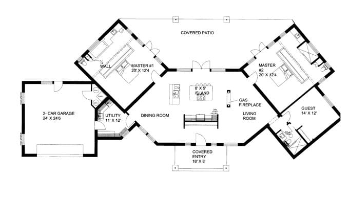 ranch floor plans with two master suites 5
