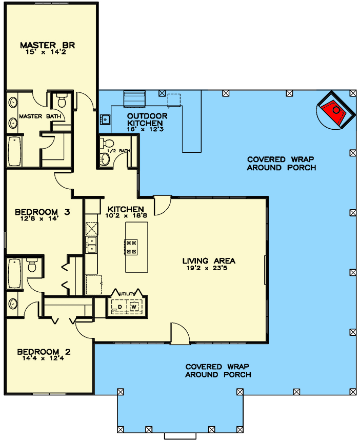 ranch floor plans with wrap around porch 4