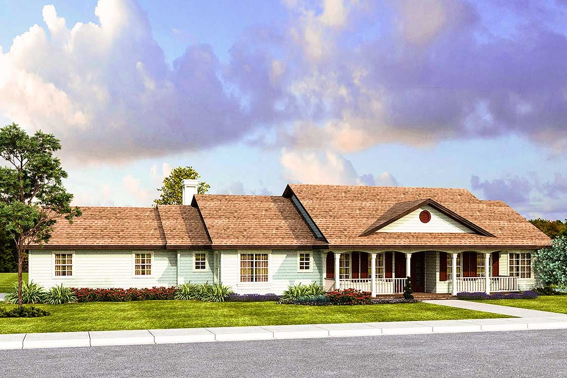 ranch home plans with front porch 5
