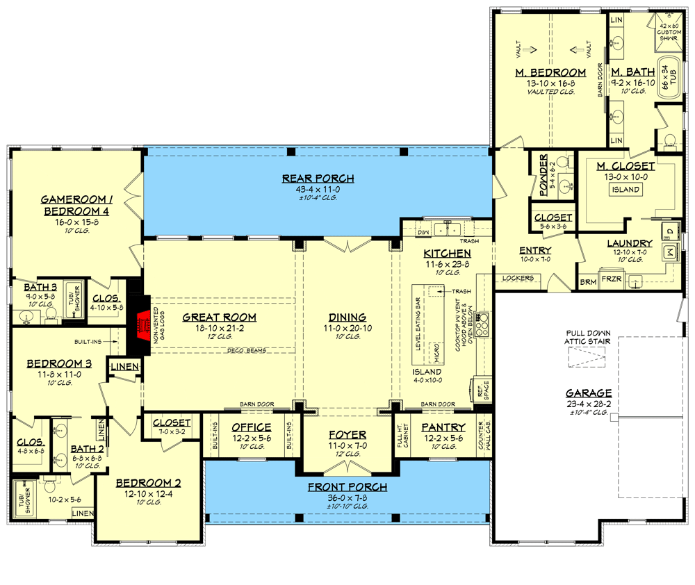 ranch house plans 3000 square feet 4