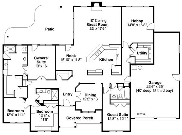 ranch house plans 3000 square feet 1