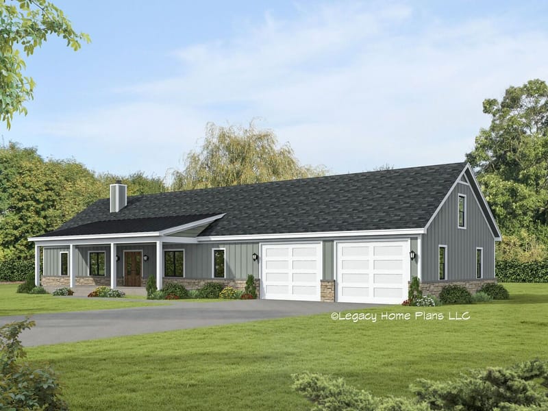 ranch house plans with garage 4