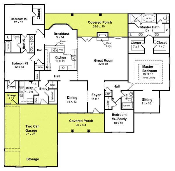 ranch style home floor plans with basement 4