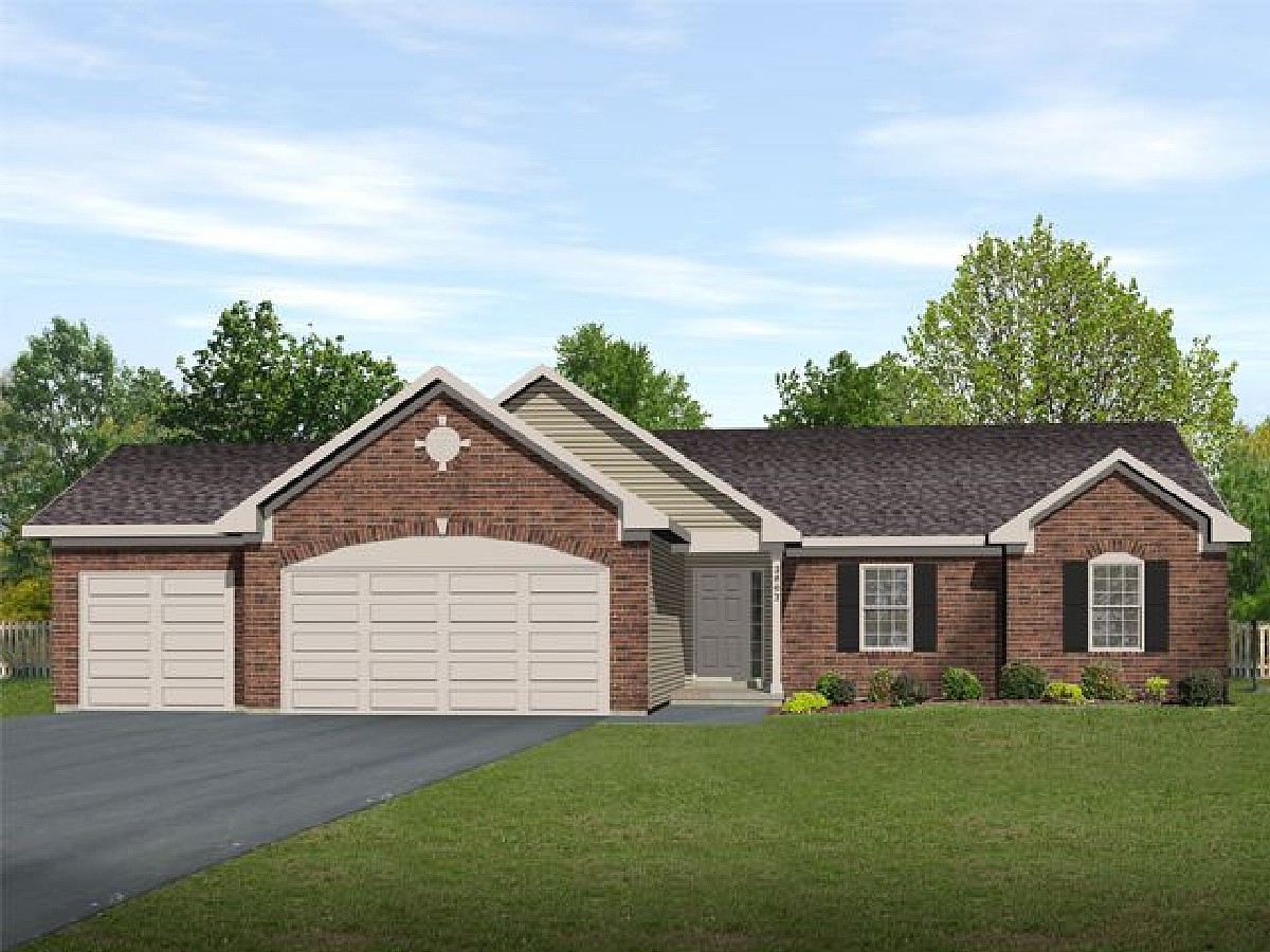 ranch style house plans with 3 car garage 1