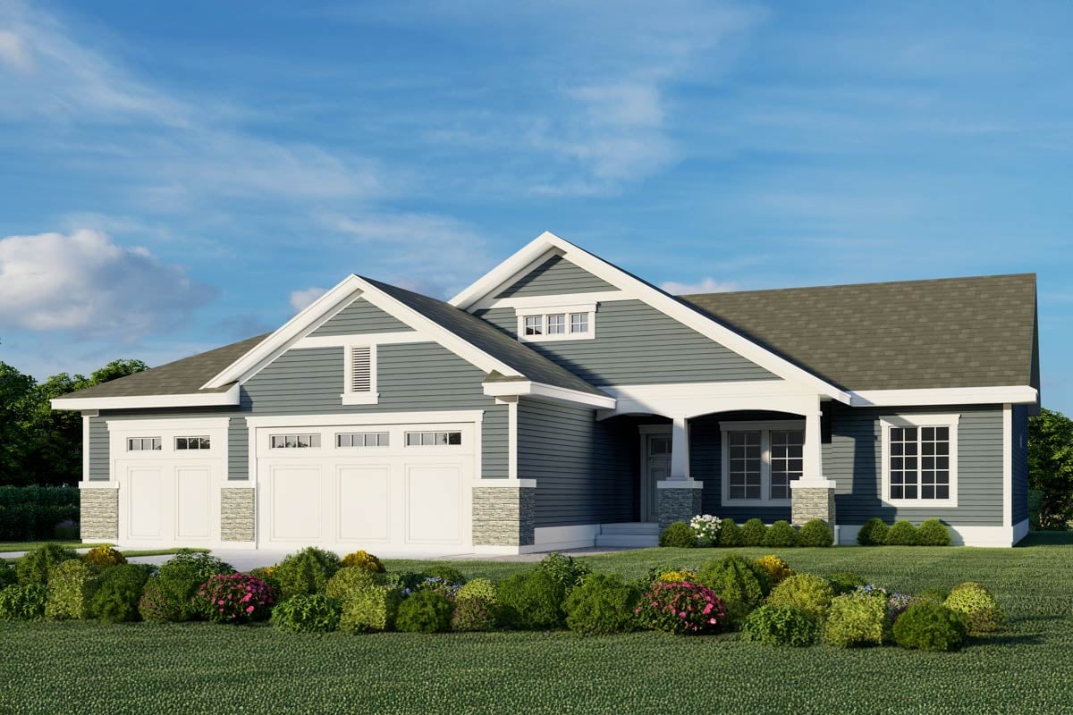 ranch style house plans with 3 car garage 2