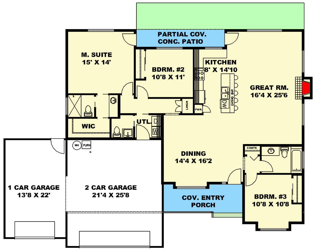 ranch style house plans with 3 car garage 5