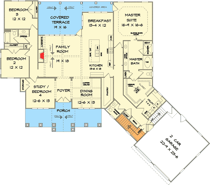 ranch style house plans with walkout basement 1