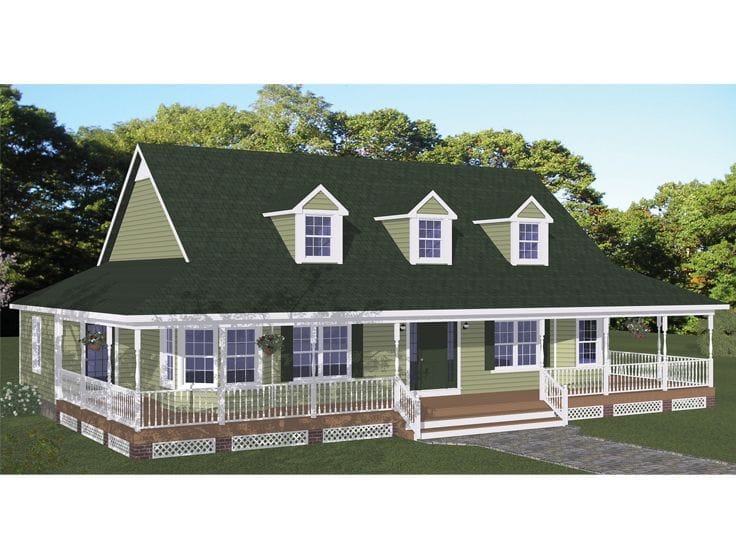 ranch style house plans with wrap around porch 4
