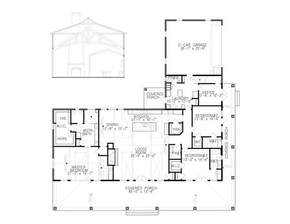 ranch style open floor house plans 4
