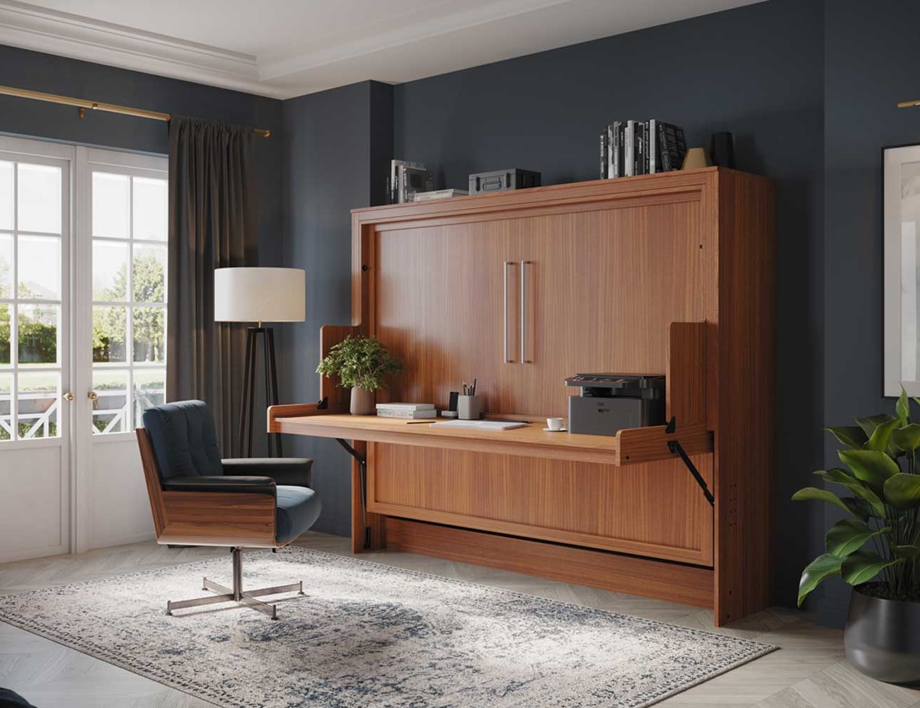 Reclaiming Your Space The Clever Design of a Murphy Queen Bed with Desk 1