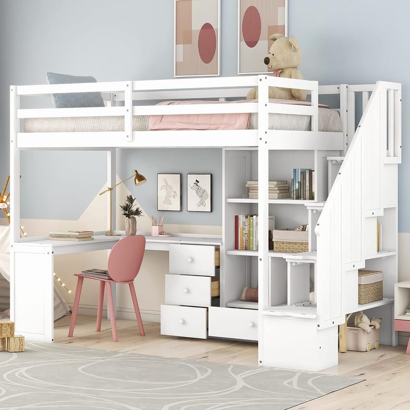 Reimagining Small Spaces The Genius of Twin Loft Beds with Integrated Steps 3