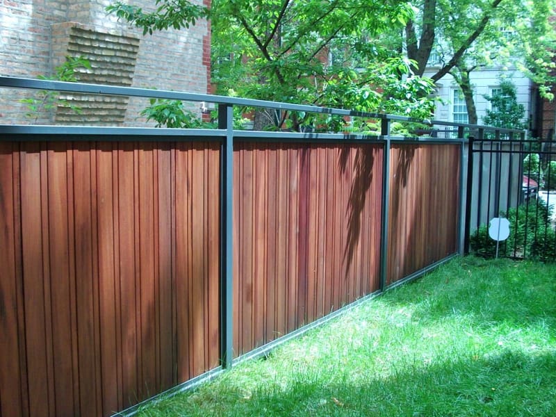 rod iron fence with wood 2