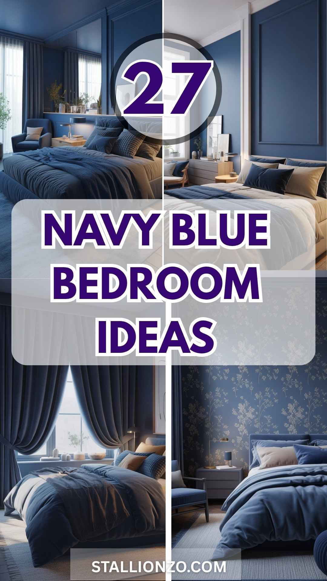 romantic cozy navy blue bedroom 3