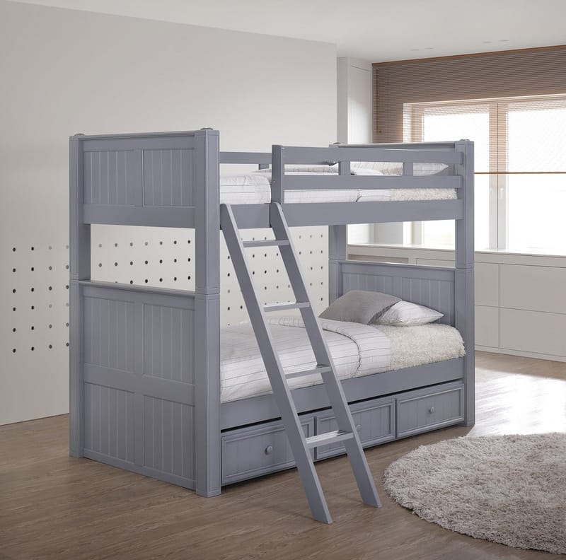 Safety First Exploring the Features of Reliable Grey Bunk Beds with Stairs 5