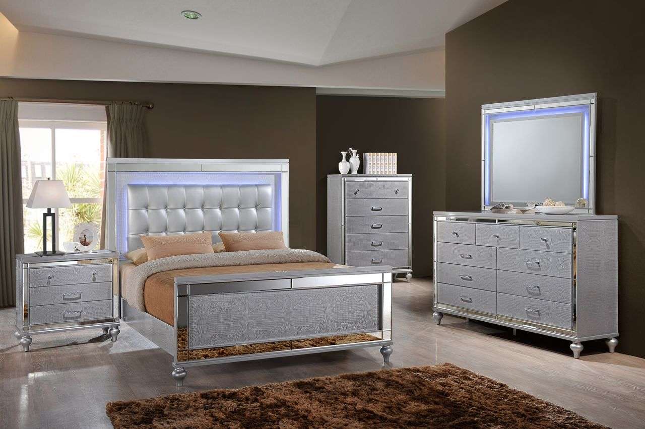 silver bedroom set with crystals 3