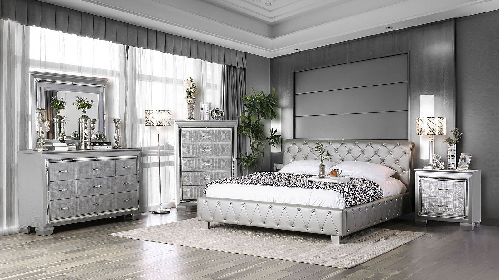 silver bedroom set with crystals 4