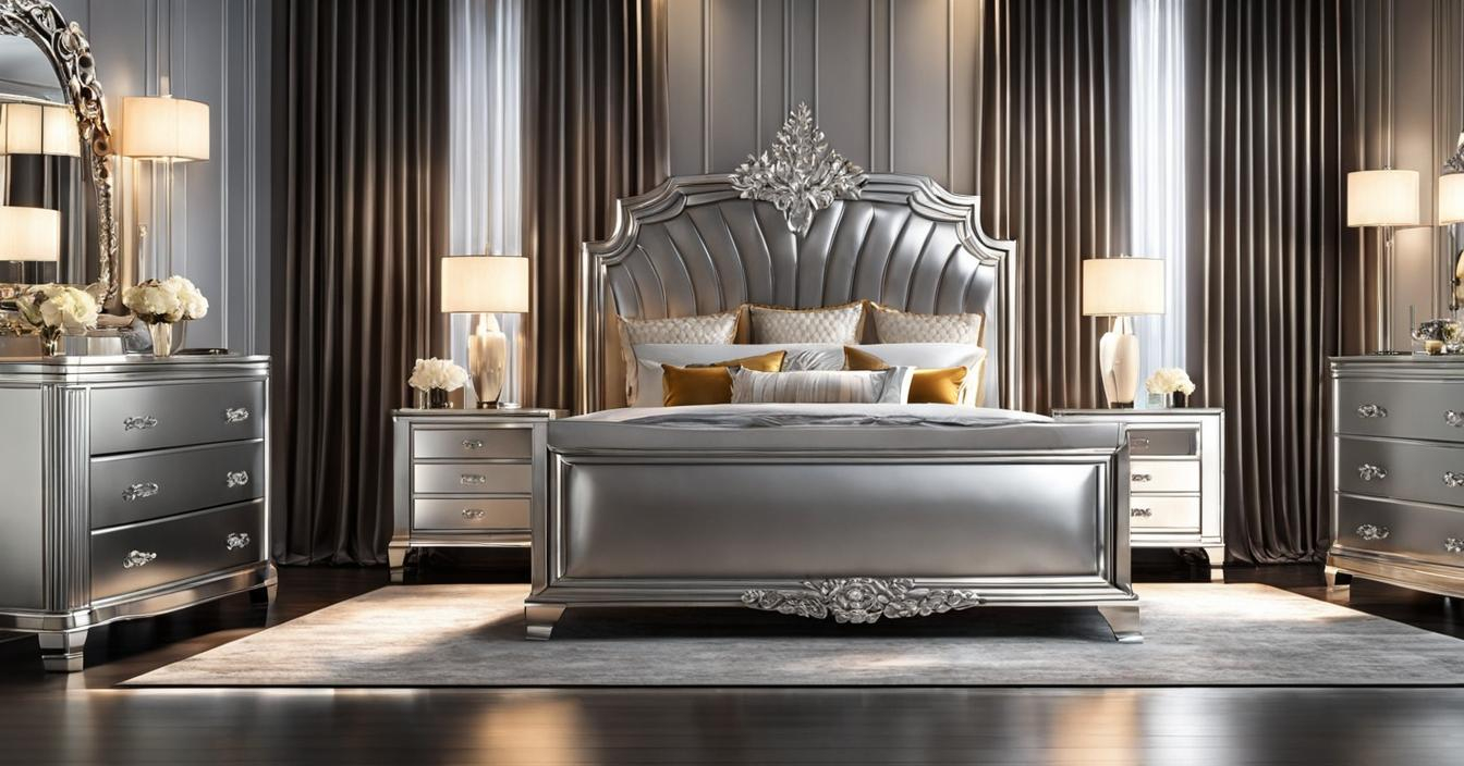 silver bedroom set with crystals 1