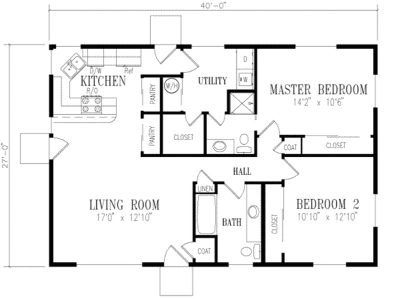 simple 2 bed 2 bath house plans 3