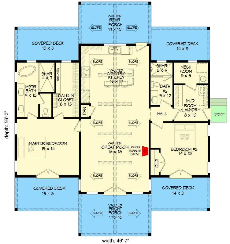 single story cabin floor plans 4