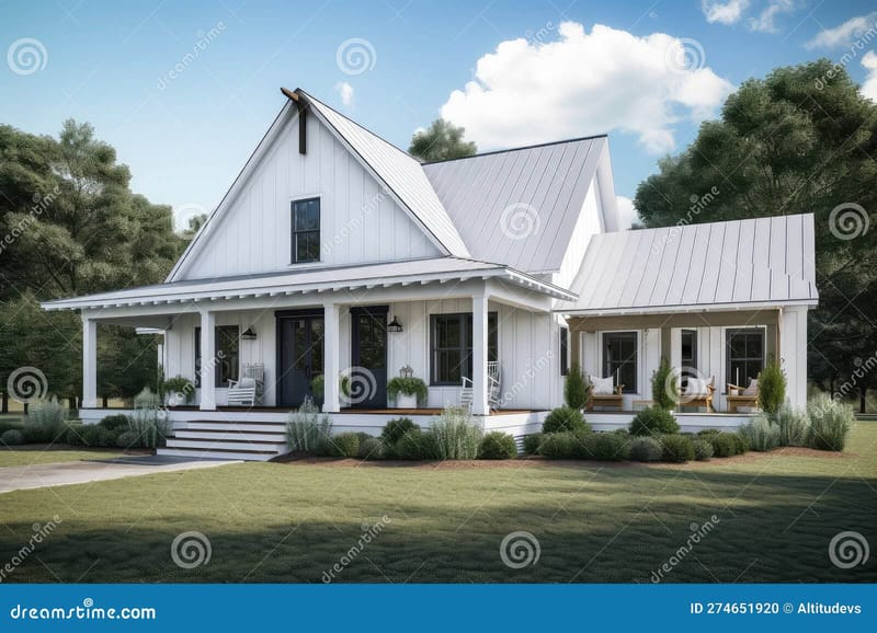 single story farm house with wrap around porch 3