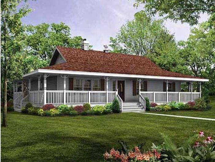 single story with wrap around porch 2