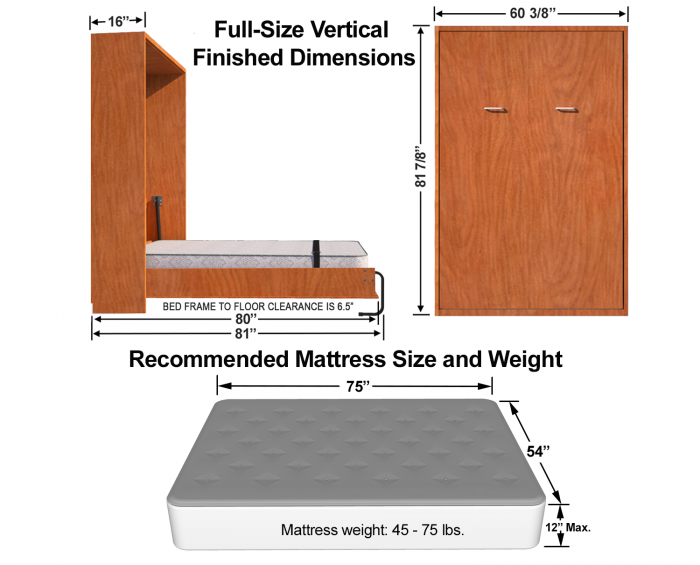 size of a murphy bed 3