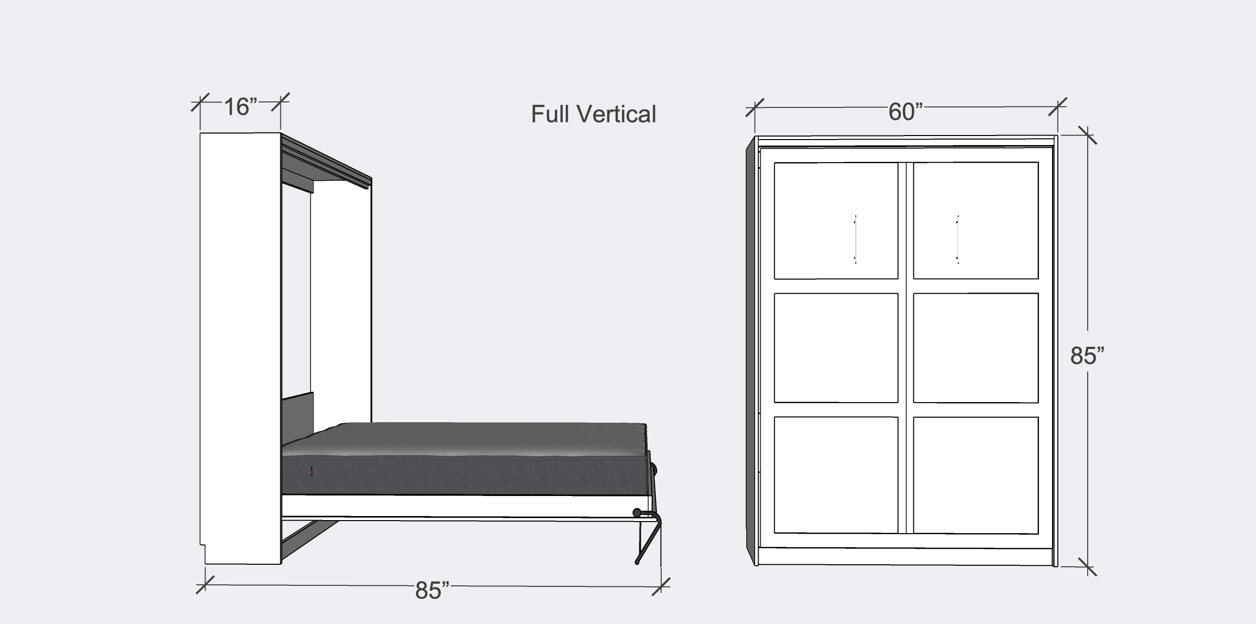 size of a murphy bed 1
