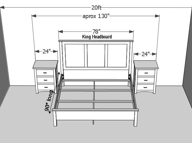 size of nightstand for king bed 2