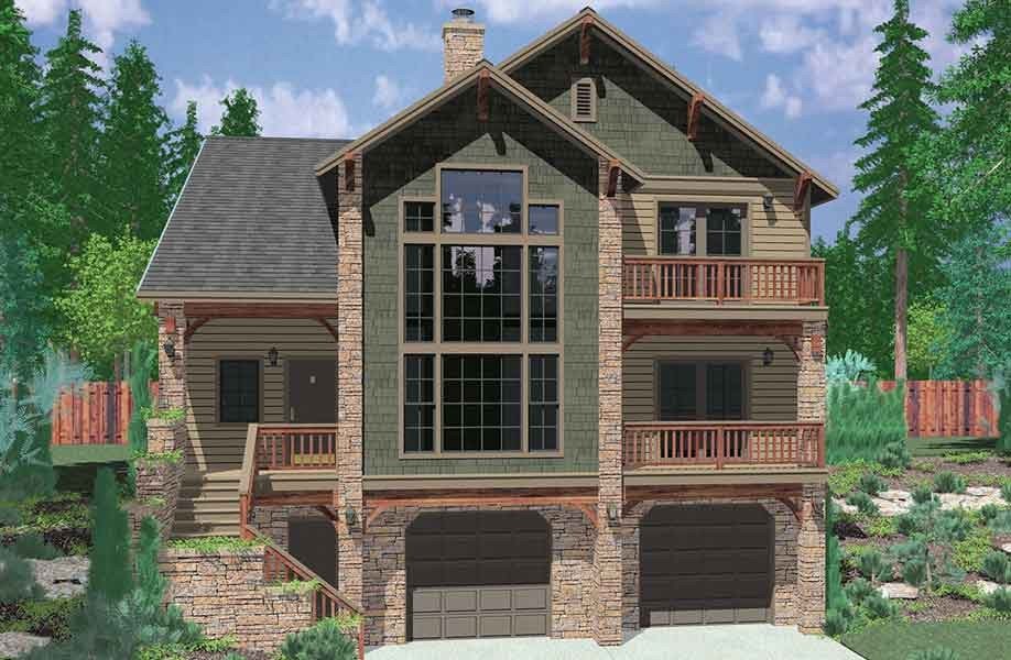 sloped lot house plans with walkout basement 2