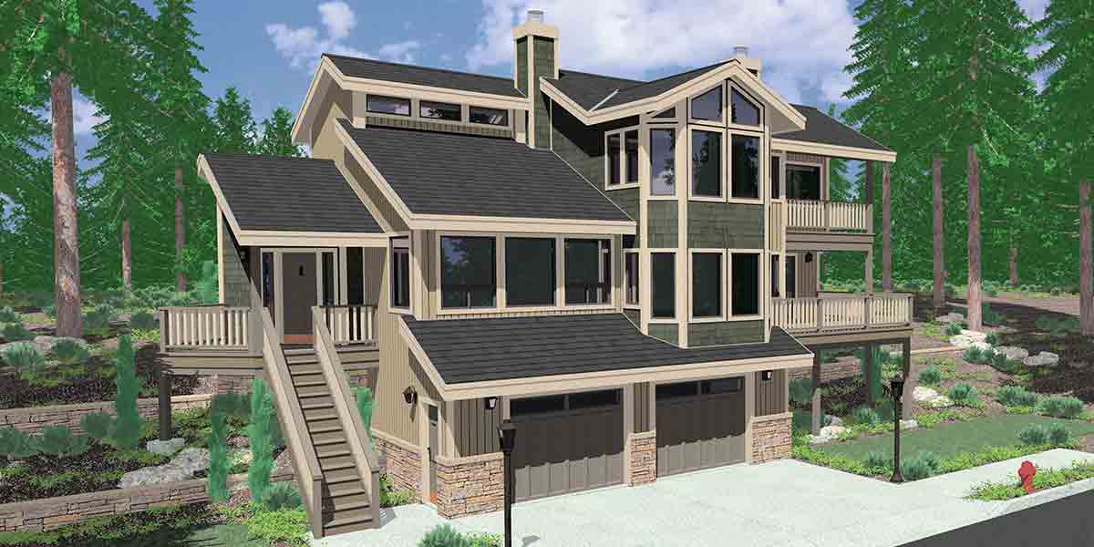 sloped lot house plans with walkout basement 3