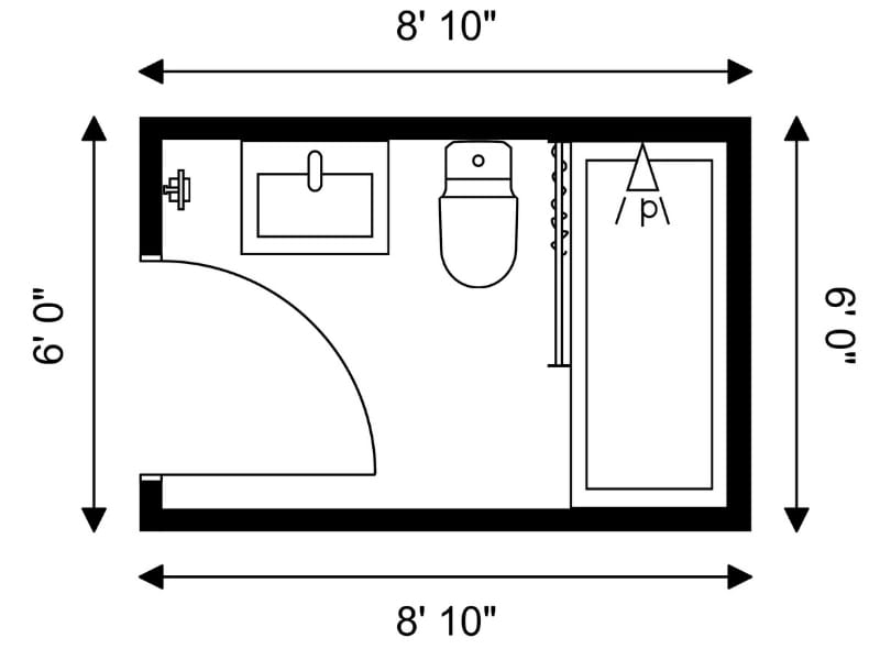 small 3 4 bath layout 3
