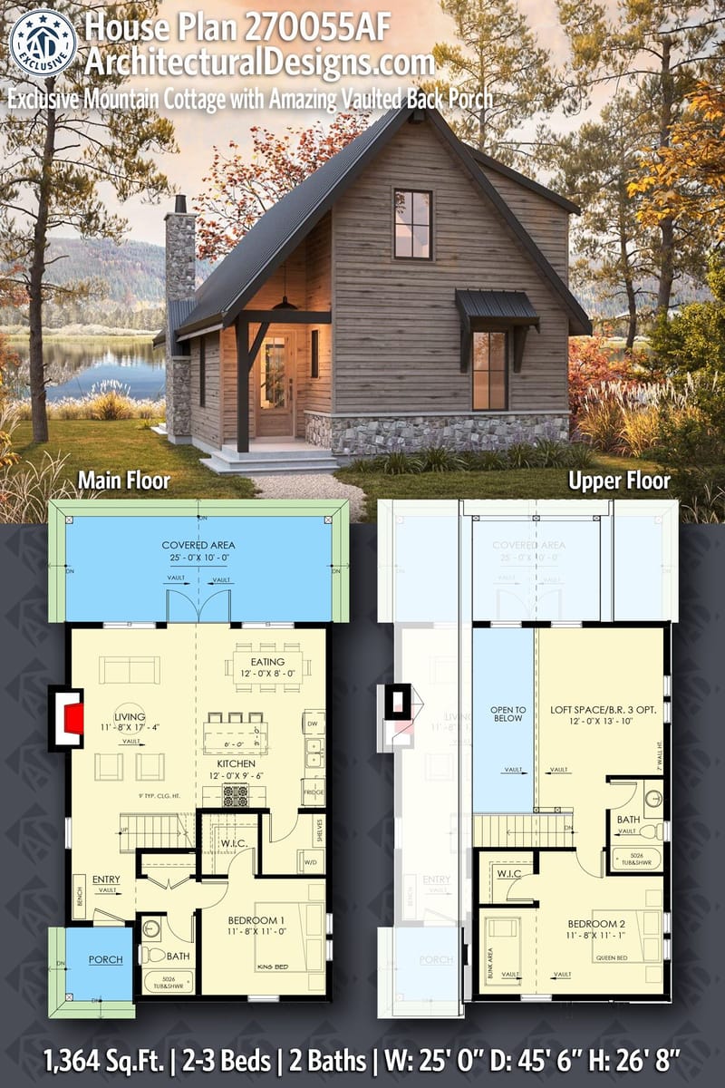 small cabin floor plans with loft 3