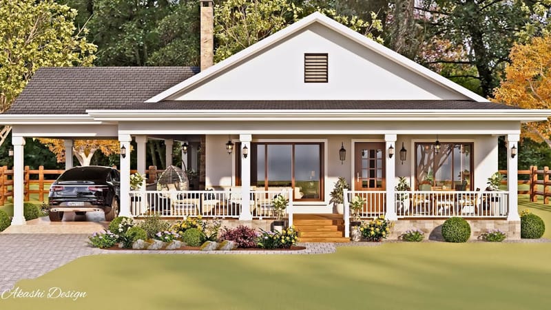 small farmhouse with wrap around porch 2