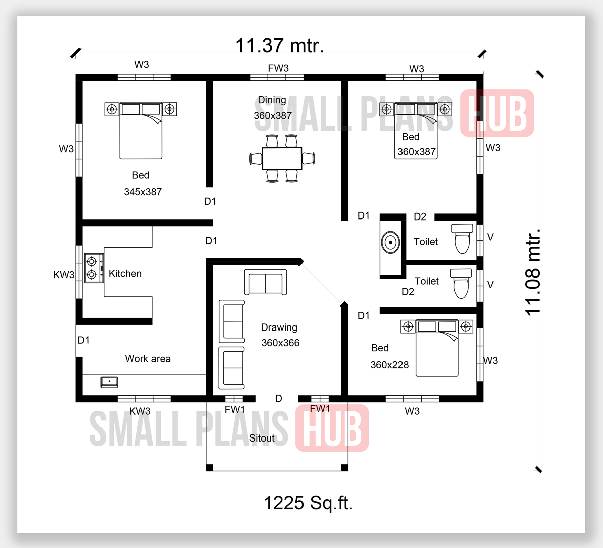 small home plans with 3 bedrooms 2