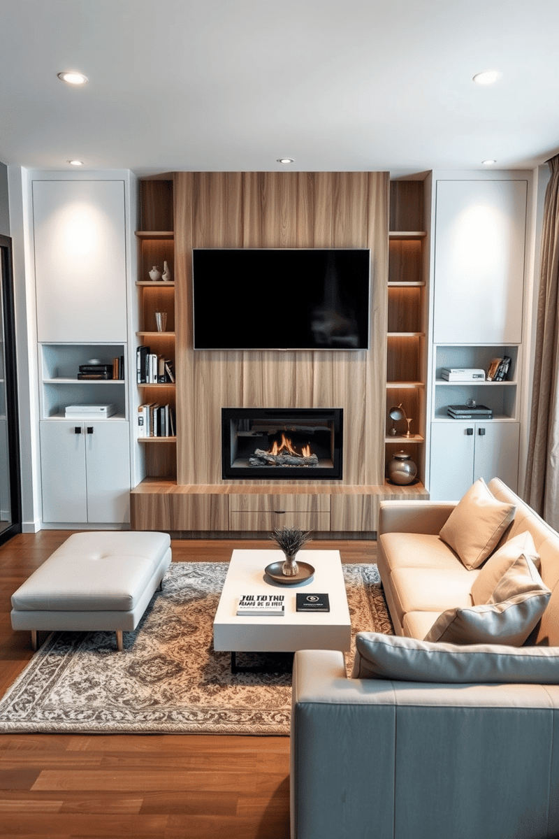 small living room with tv over fireplace 4