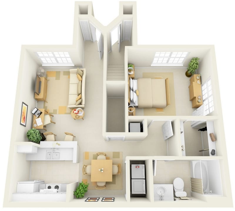 small one bedroom apartment floor plans 5