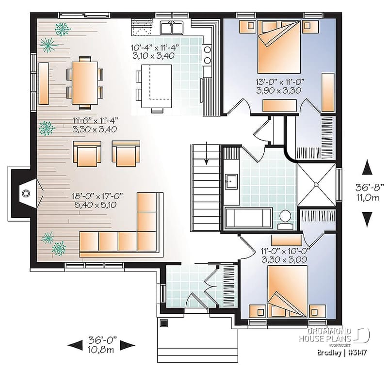 small ranch style house plans with open floor plan 2