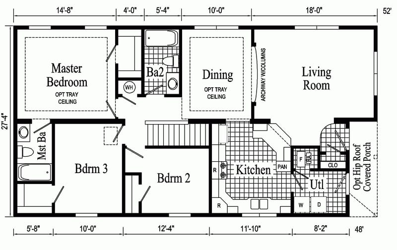 small ranch style house plans with open floor plan 4