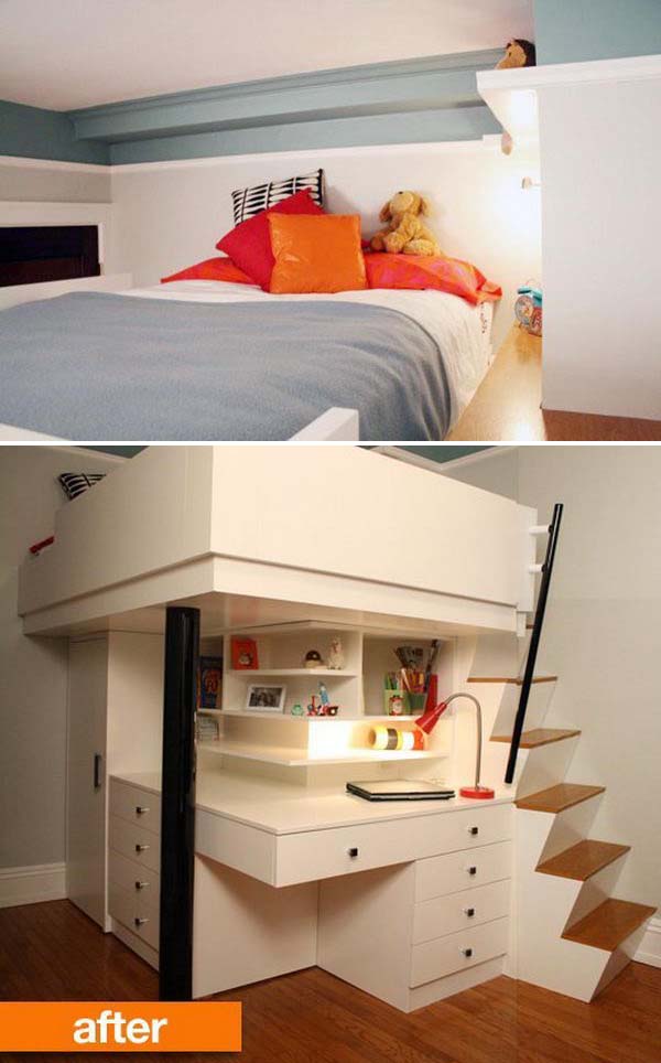 small room loft bed ideas for low ceiling 4
