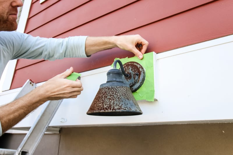 spray paint outdoor light fixtures 2