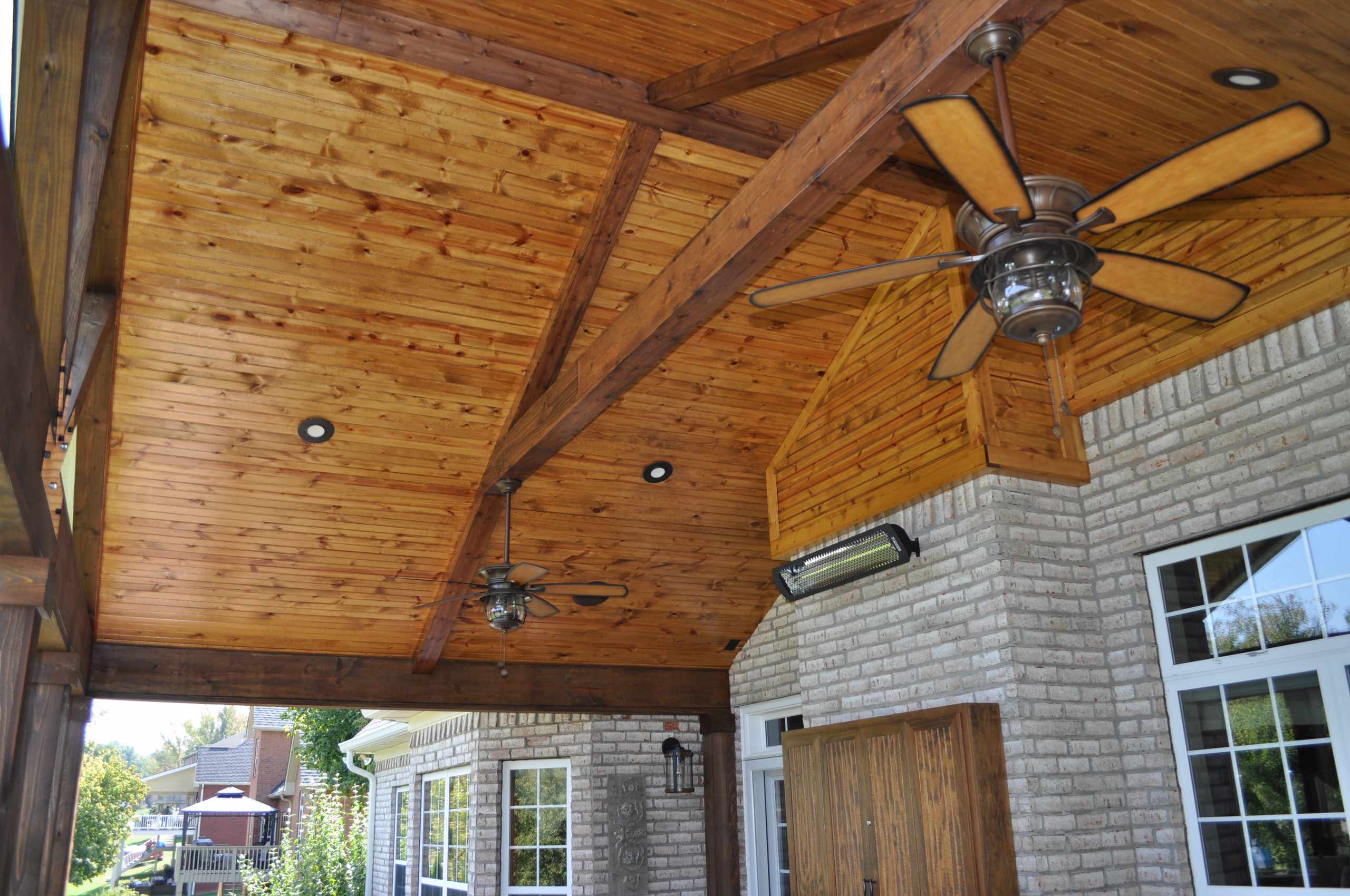 stained tongue and groove porch ceiling 1