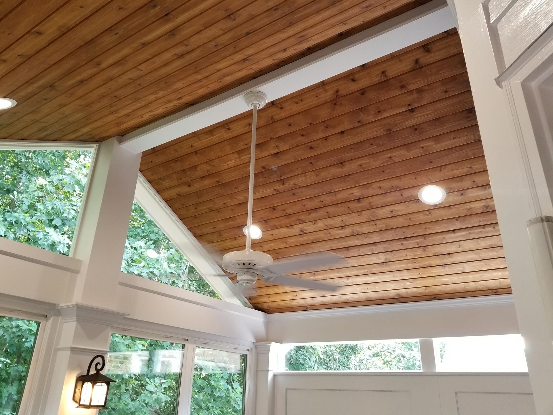 stained tongue and groove porch ceiling 2