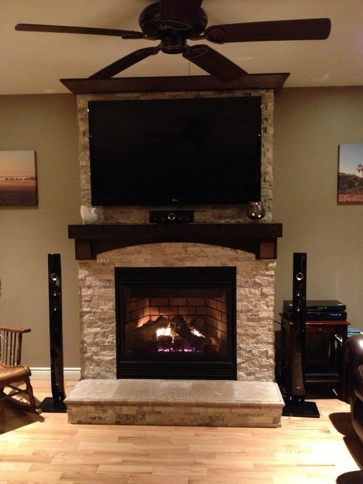 stone fireplace ideas with tv 4