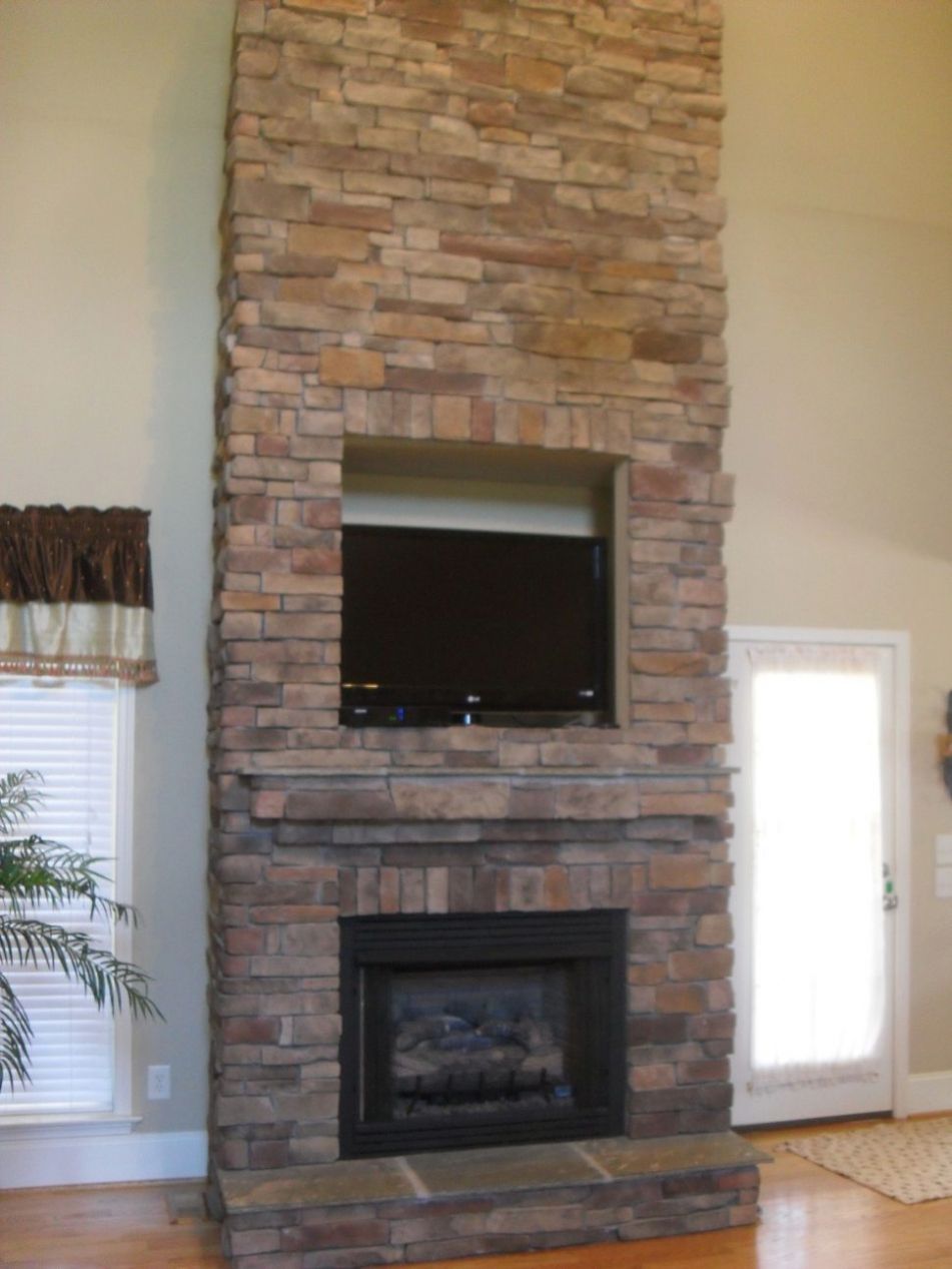 stone veneer over brick fireplace 3