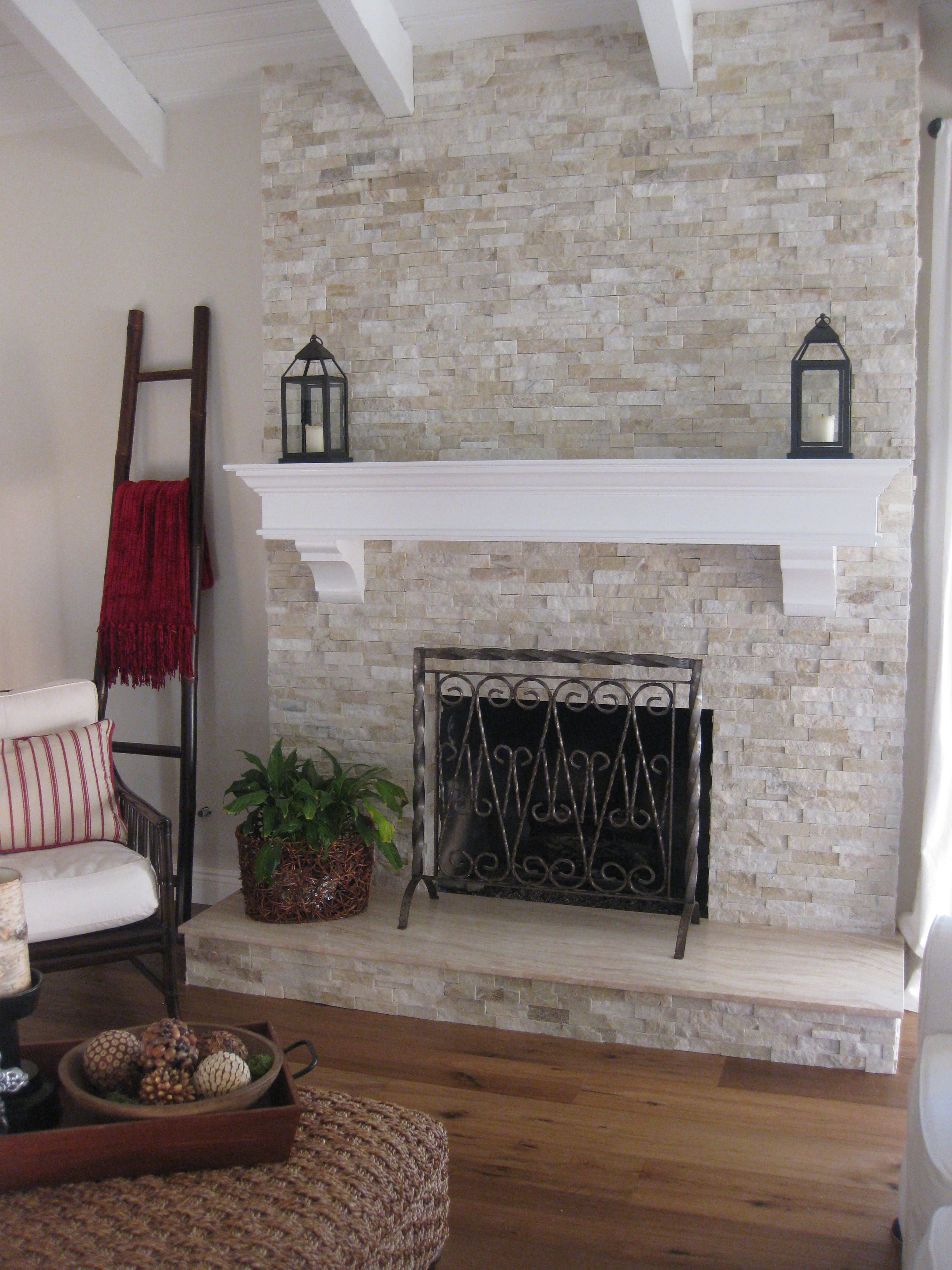 stone veneer over brick fireplace 4