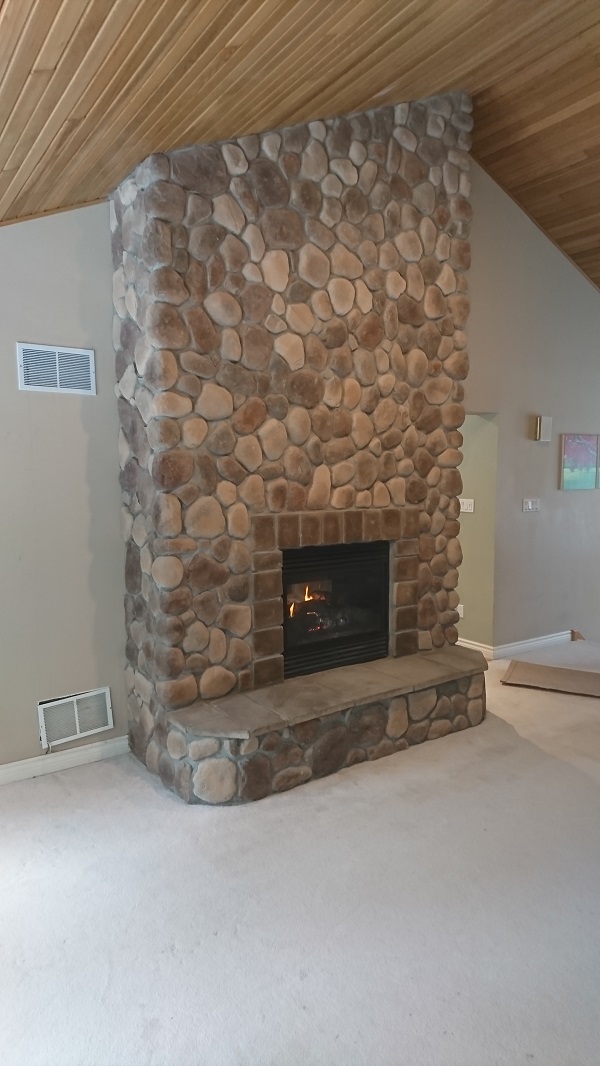 stone veneer over brick fireplace 1