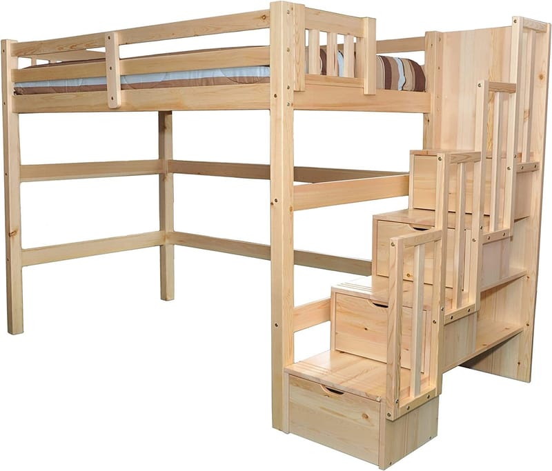 storage loft bed with stairs 2